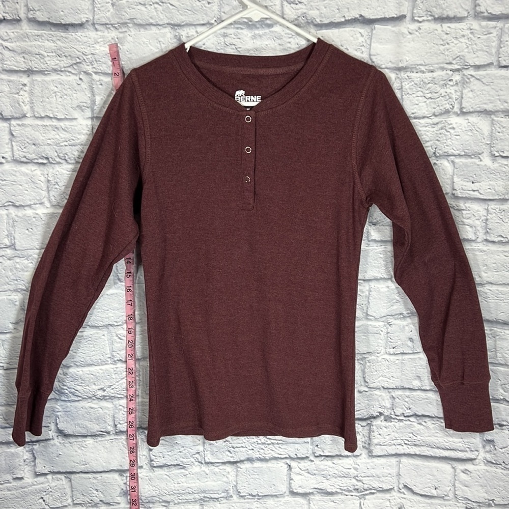 Berne Women's Heavyweight Rib-Knit Long Sleeve Henley Shirt| size small
